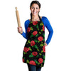 Embroidery Red Rose Floral Print Women's Apron-grizzshop