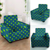 Emerald Green Polka Dot Armchair Cover-grizzshop