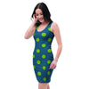 Emerald Green Polka Dot Bodycon Dress-grizzshop