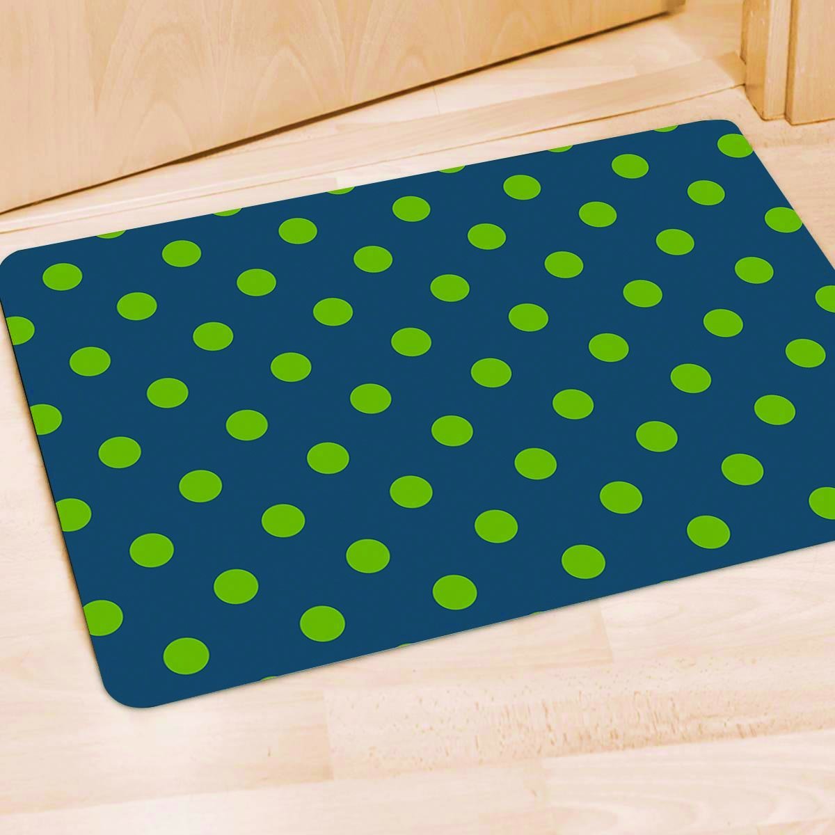 Emerald Green Polka Dot Door Mat-grizzshop