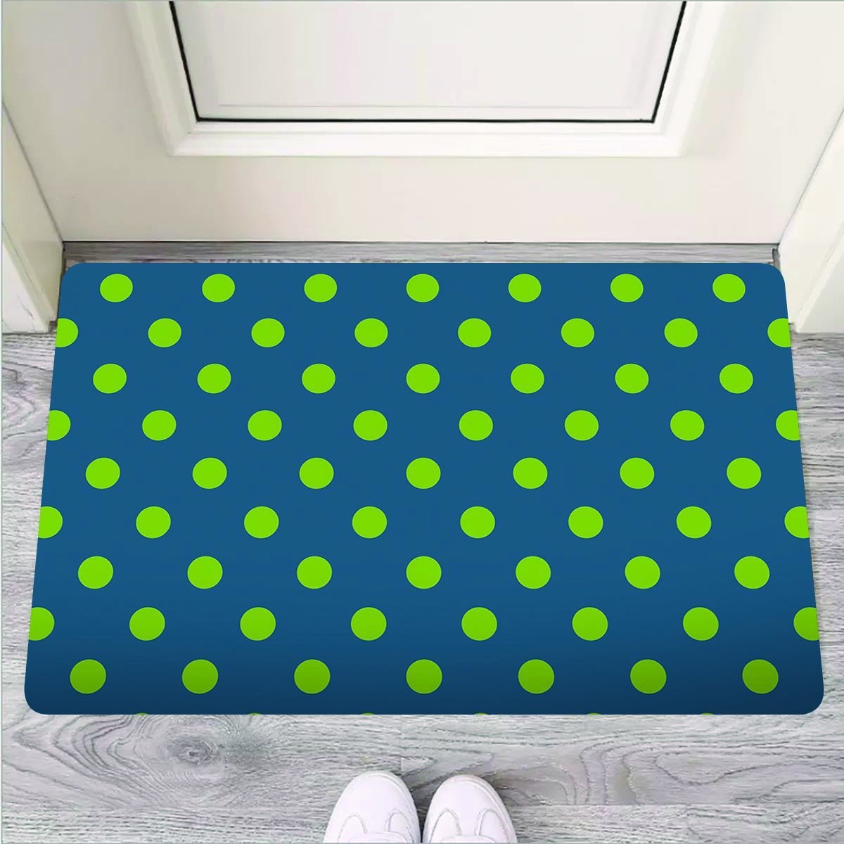 Emerald Green Polka Dot Door Mat-grizzshop