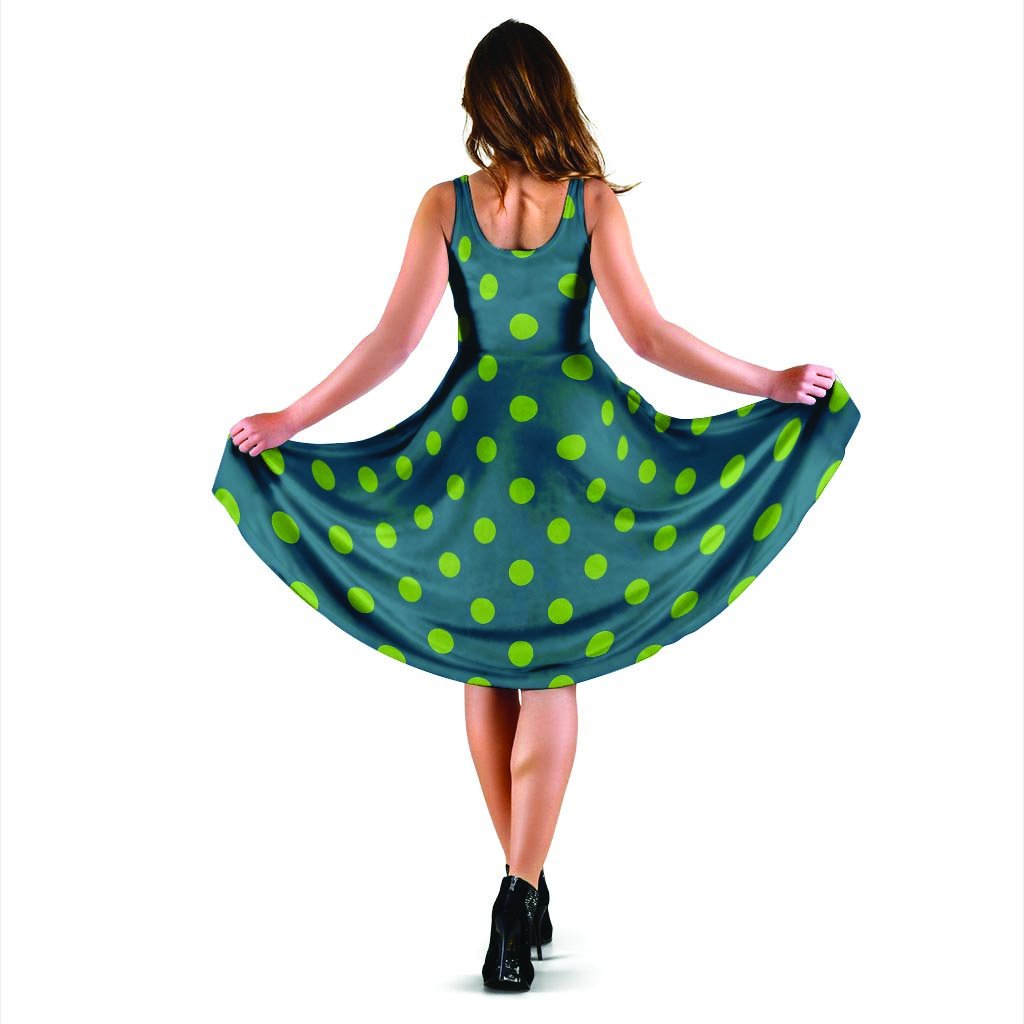 Emerald Green Polka Dot Dress-grizzshop