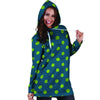 Emerald Green Polka Dot Hoodie Dress-grizzshop