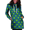 Emerald Green Polka Dot Hoodie Dress-grizzshop