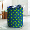 Emerald Green Polka Dot Laundry Basket-grizzshop