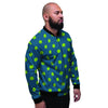 Emerald Green Polka Dot Men's Bomber Jacket-grizzshop