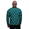 Emerald Green Polka Dot Men's Bomber Jacket-grizzshop