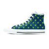 Emerald Green Polka Dot Men's High Top Shoes-grizzshop