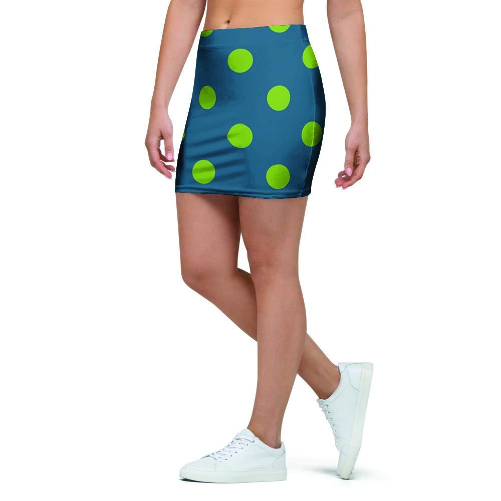 Emerald Green Polka Dot Mini Skirt-grizzshop