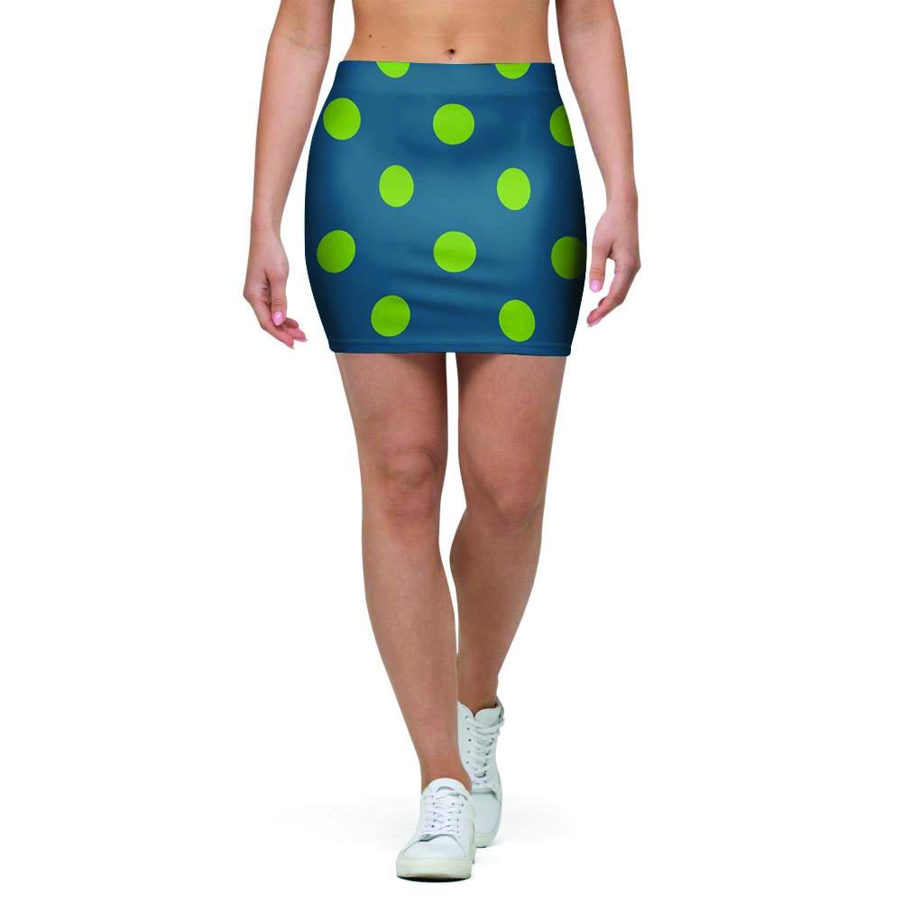 Emerald Green Polka Dot Mini Skirt-grizzshop