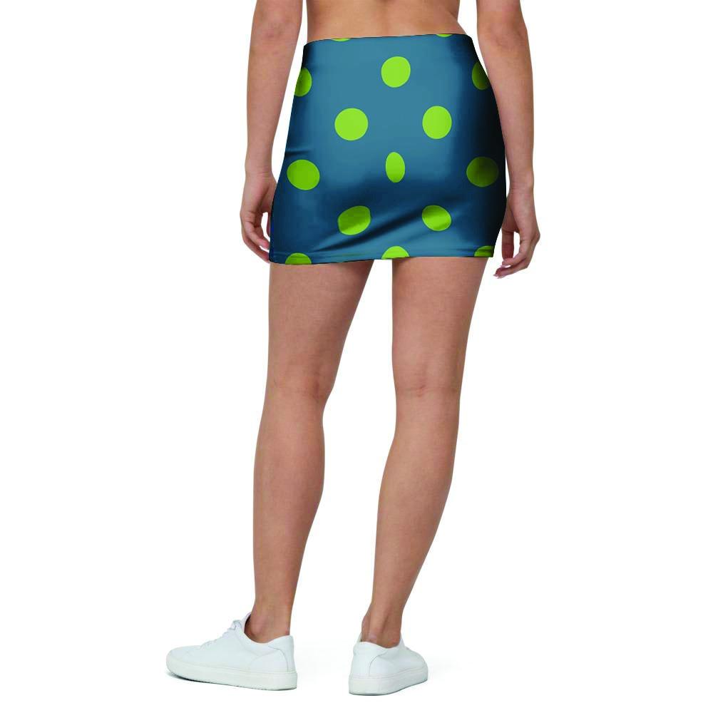 Emerald Green Polka Dot Mini Skirt-grizzshop