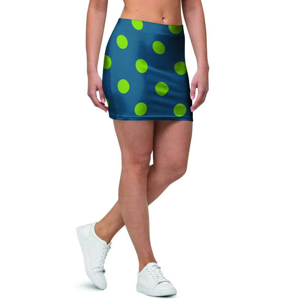 Emerald Green Polka Dot Mini Skirt-grizzshop