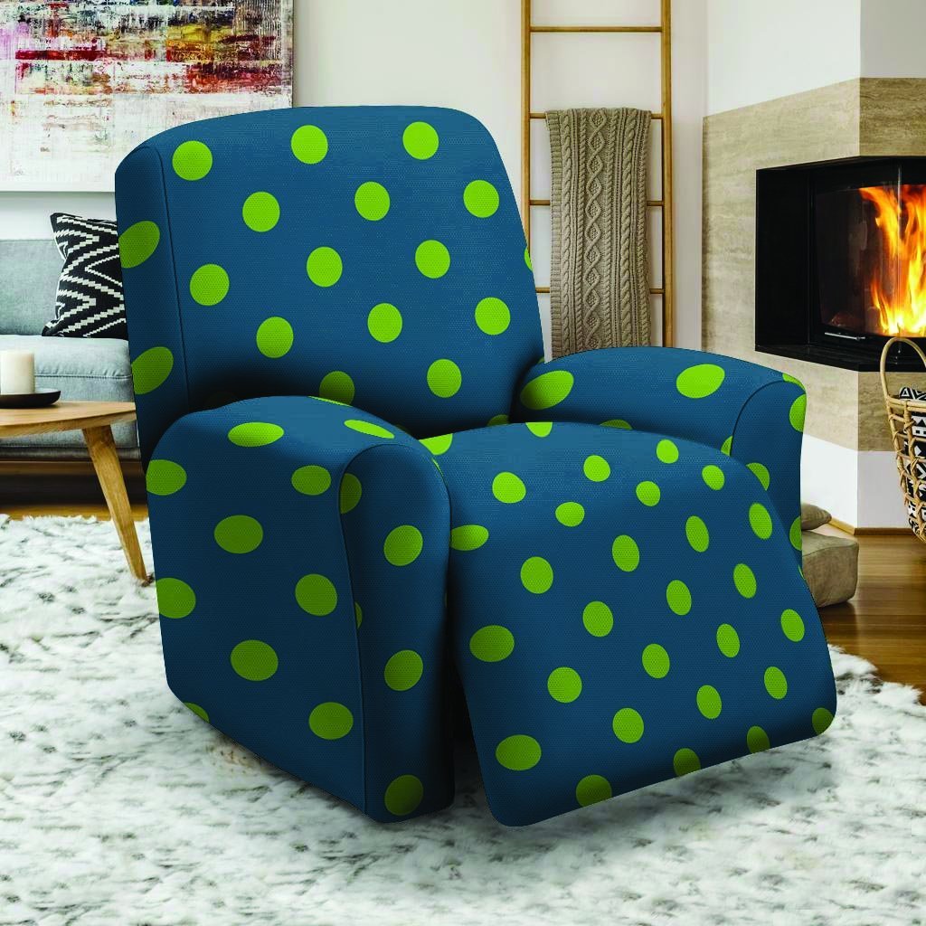 Emerald Green Polka Dot Recliner Cover-grizzshop