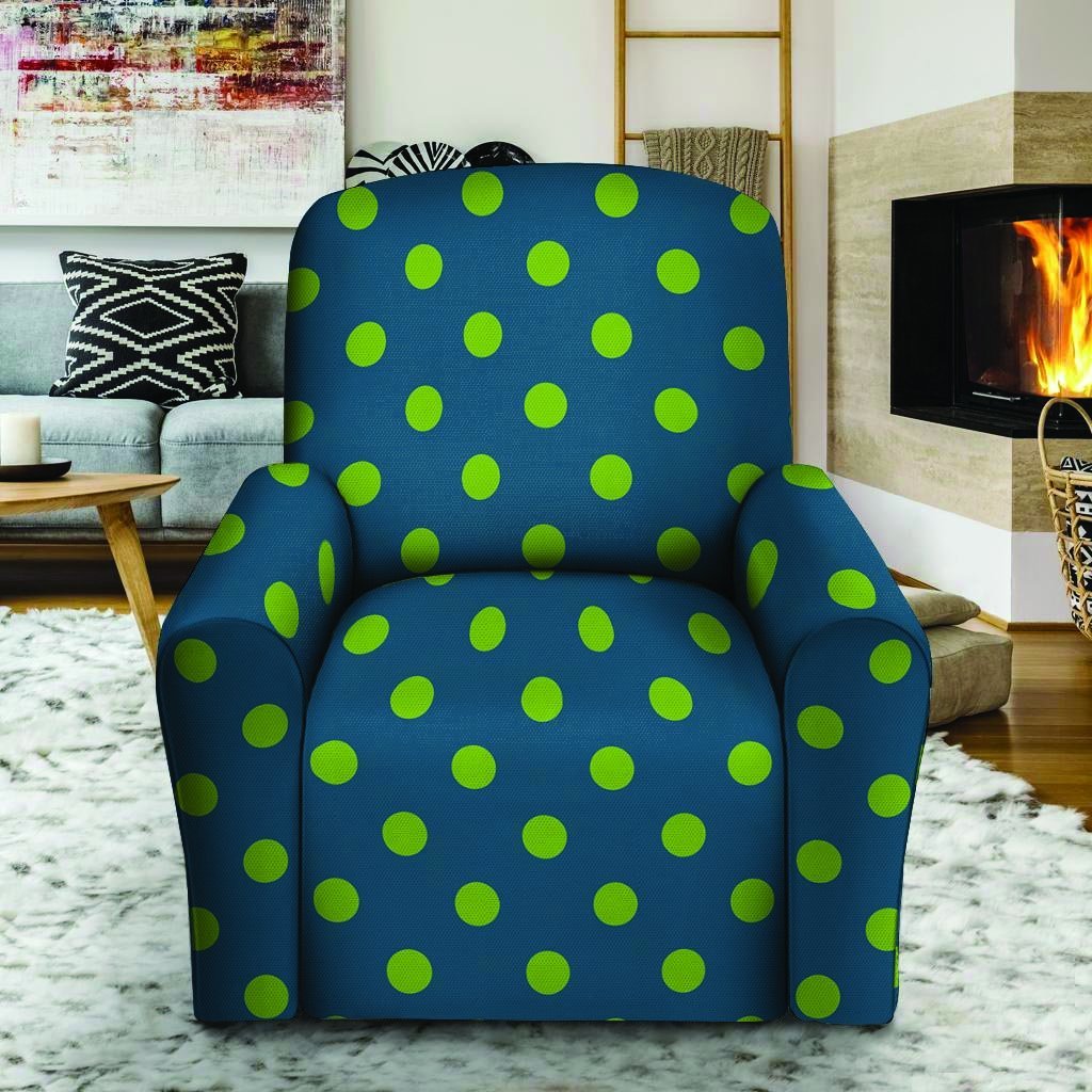 Emerald Green Polka Dot Recliner Cover-grizzshop