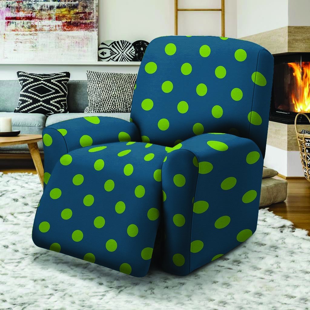 Emerald Green Polka Dot Recliner Cover-grizzshop