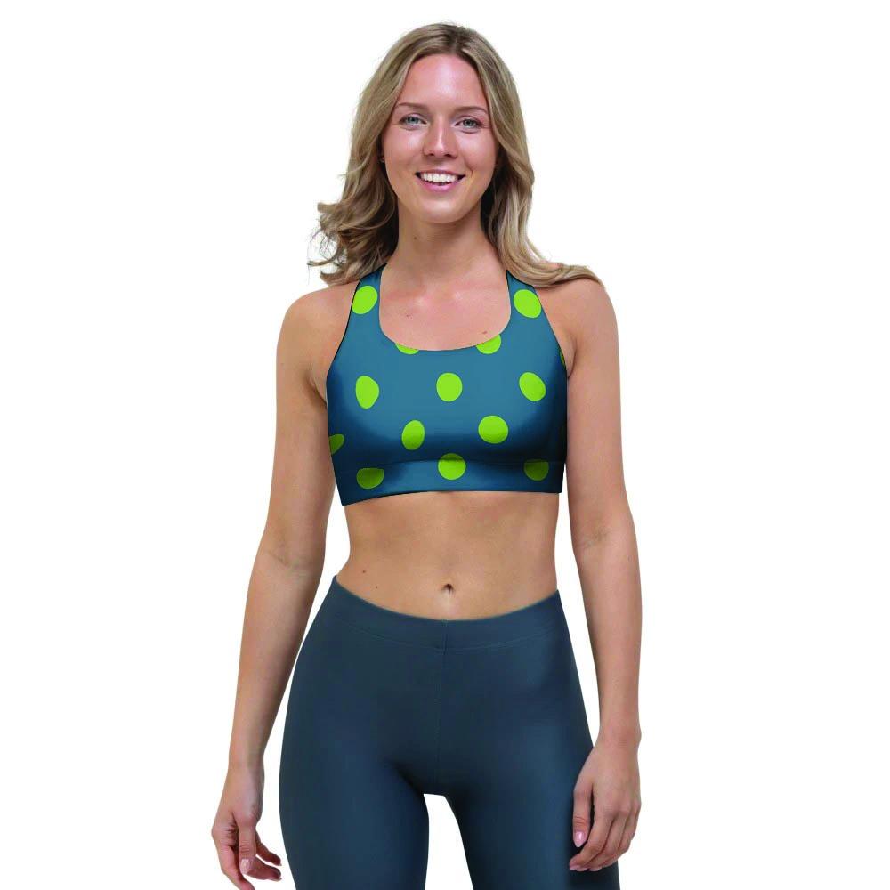 Emerald Green Polka Dot Sports Bra-grizzshop