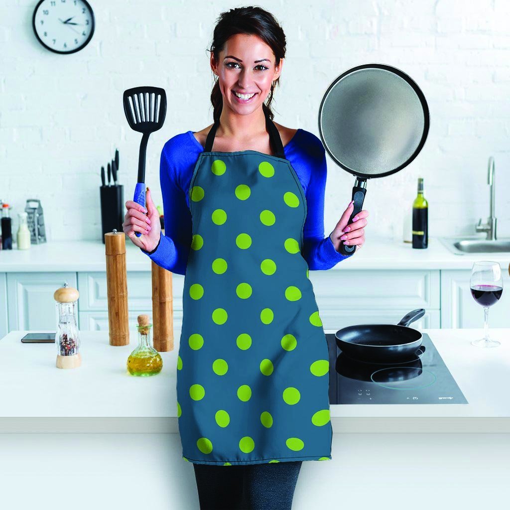 Emerald Green Polka Dot Women's Apron-grizzshop