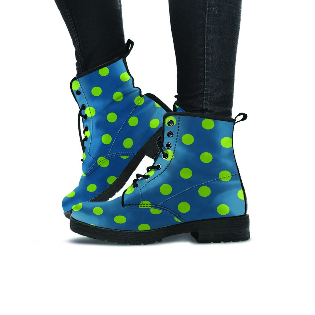 Emerald Green Polka Dot Women's Boots-grizzshop