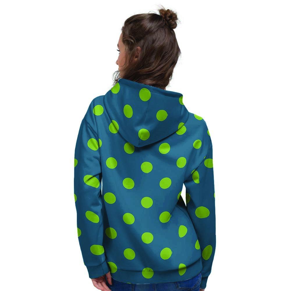 Emerald Green Polka Dot Women's Hoodie-grizzshop