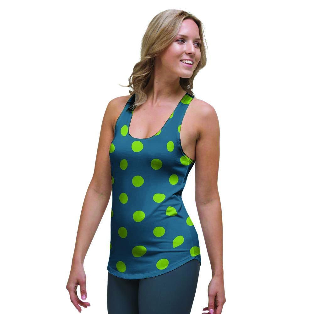 Emerald Green Polka Dot Women's Racerback Tank Top-grizzshop