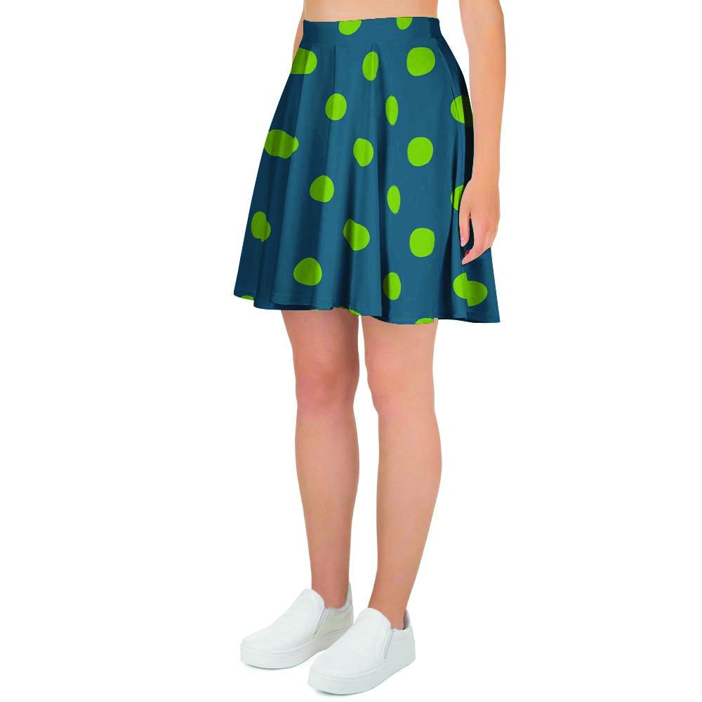 Emerald Green Polka Dot Women's Skirt-grizzshop