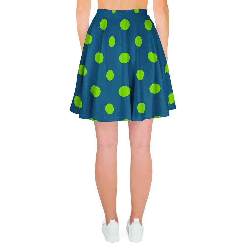 Emerald Green Polka Dot Women's Skirt-grizzshop