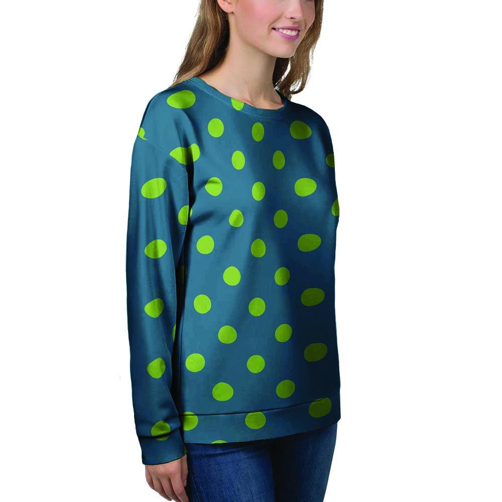 Emerald Green Polka Dot Women's Sweatshirt-grizzshop