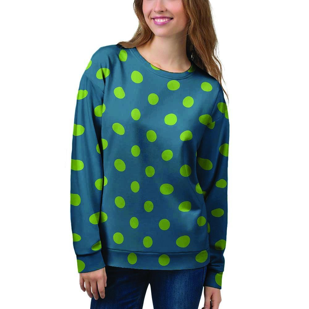 Emerald Green Polka Dot Women's Sweatshirt-grizzshop