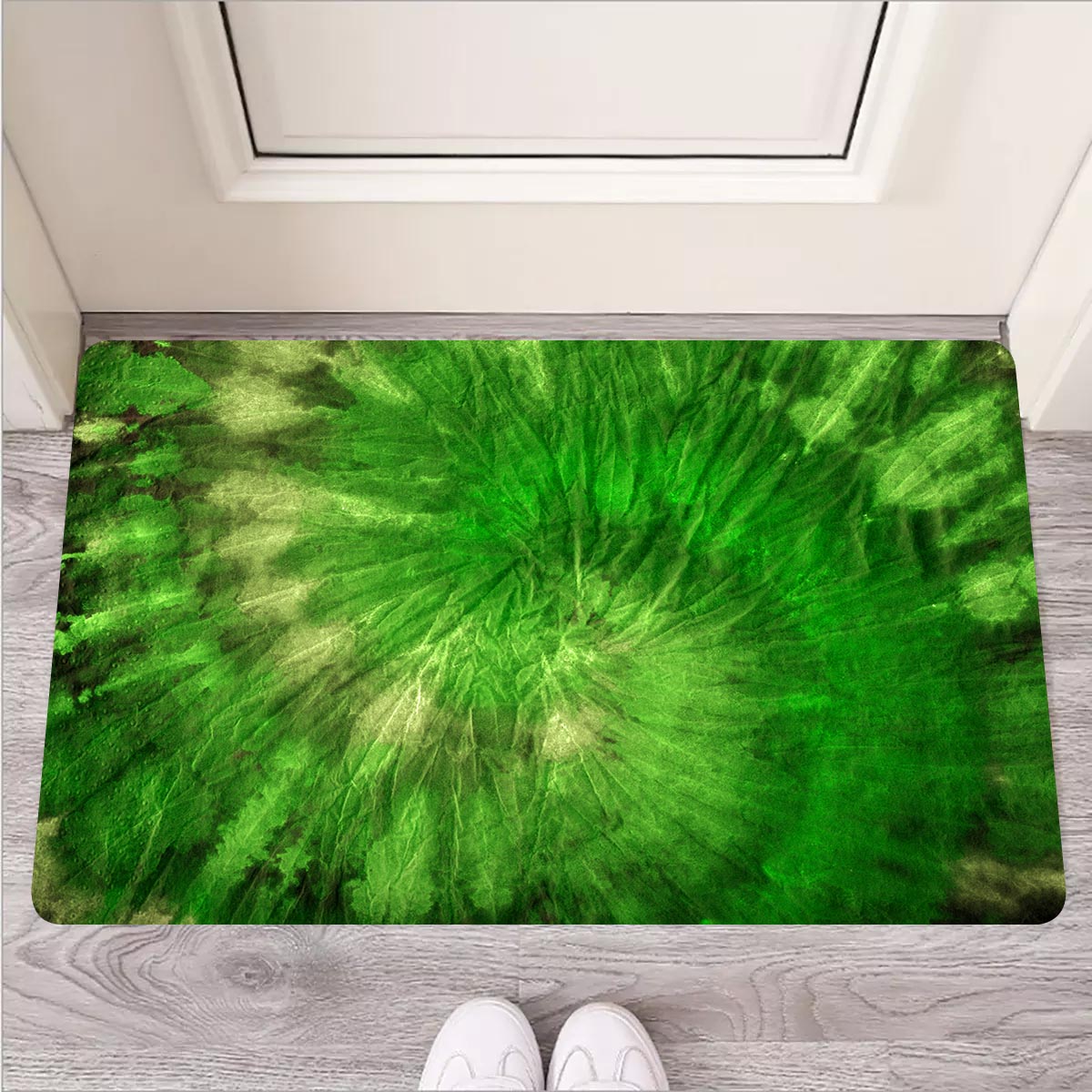 Emerald Green Tie Dye Door Mat-grizzshop