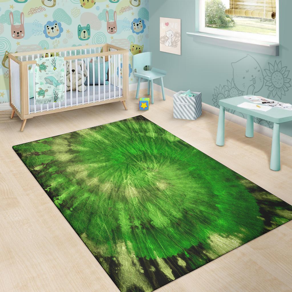 Emerald Green Tie Dye Floor Mat-grizzshop