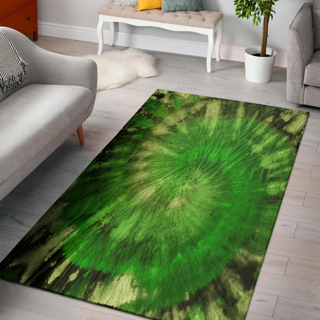 Emerald Green Tie Dye Floor Mat-grizzshop