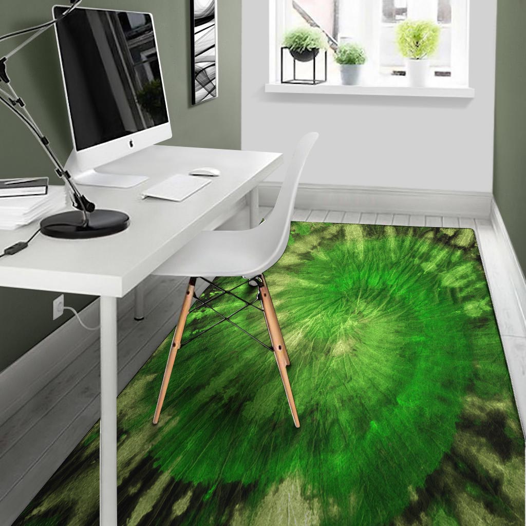 Emerald Green Tie Dye Floor Mat-grizzshop