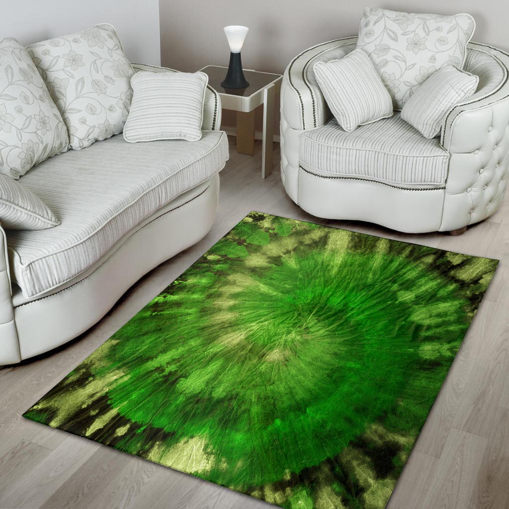 Emerald Green Tie Dye Floor Mat-grizzshop