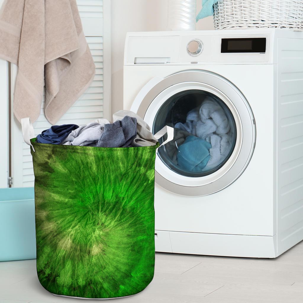 Emerald Green Tie Dye Laundry Basket-grizzshop