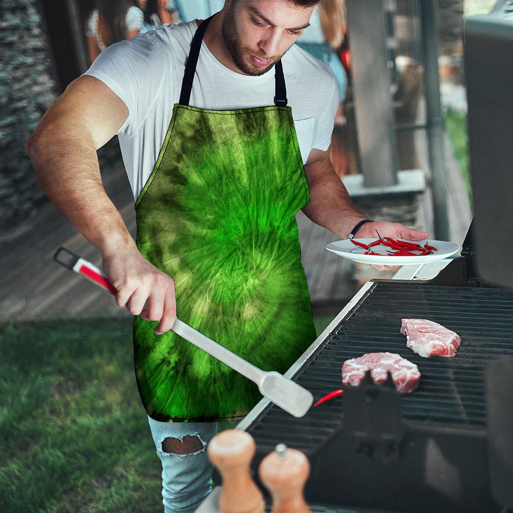 Emerald Green Tie Dye Men's Apron-grizzshop