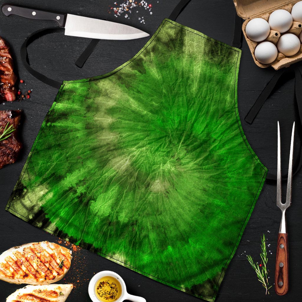 Emerald Green Tie Dye Men's Apron-grizzshop