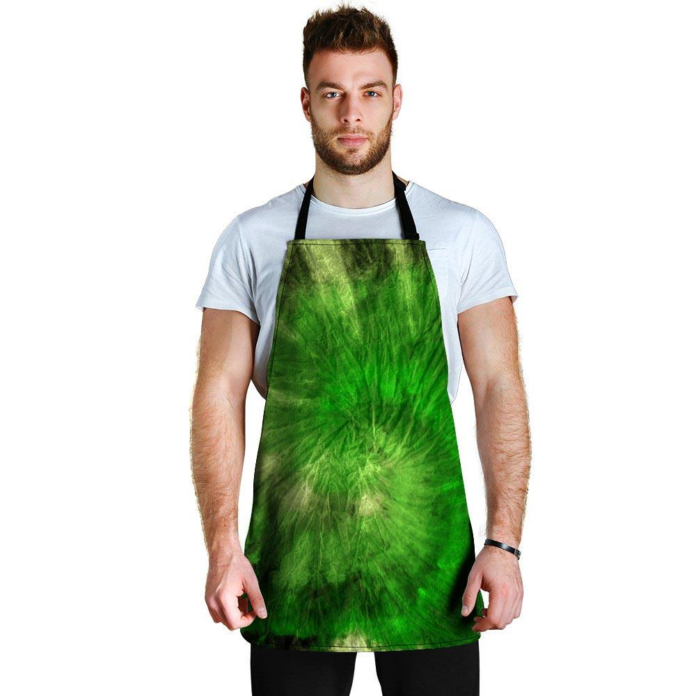 Emerald Green Tie Dye Men's Apron-grizzshop