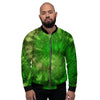 Emerald Green Tie Dye Men's Bomber Jacket-grizzshop