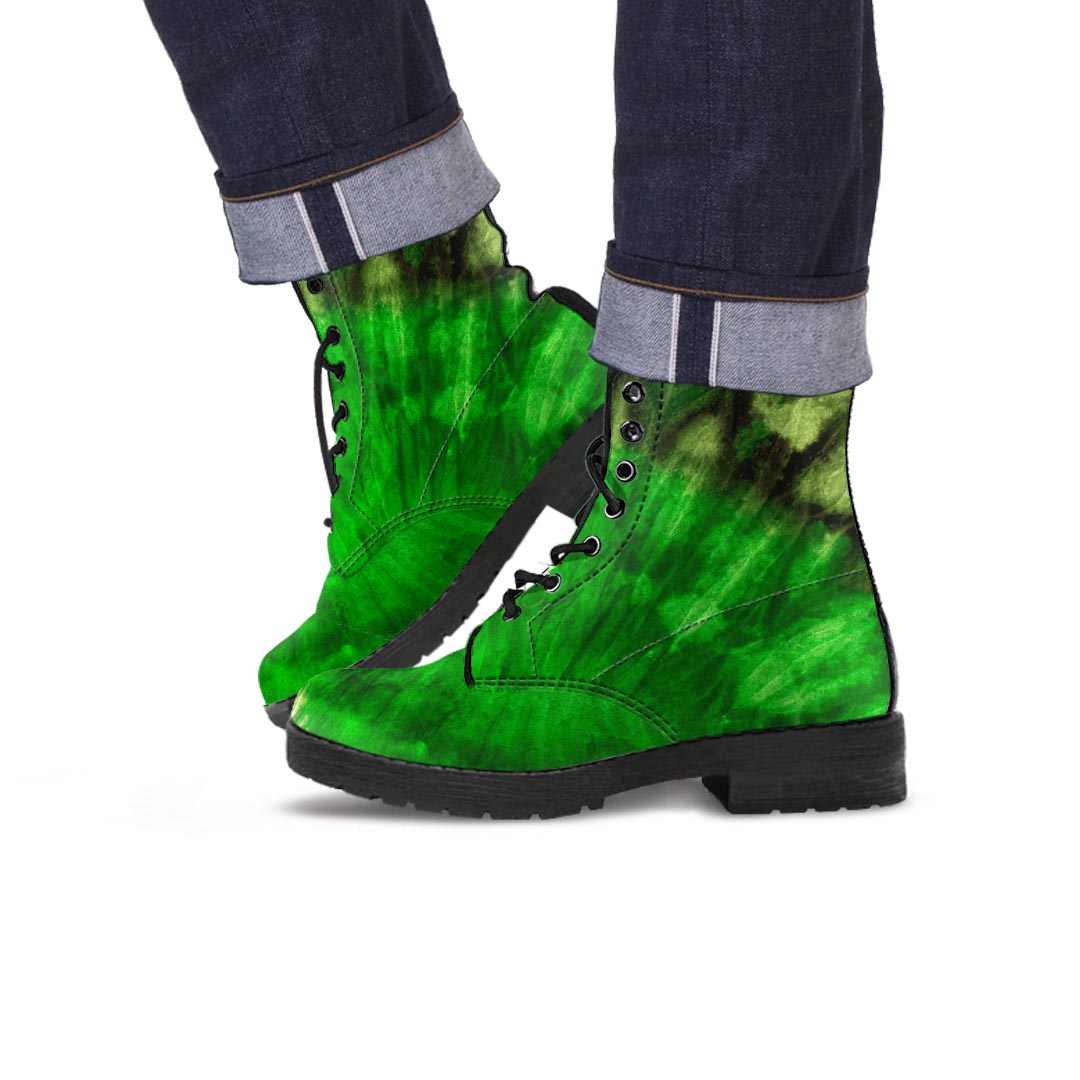 Emerald Green Tie Dye Men's Boots-grizzshop