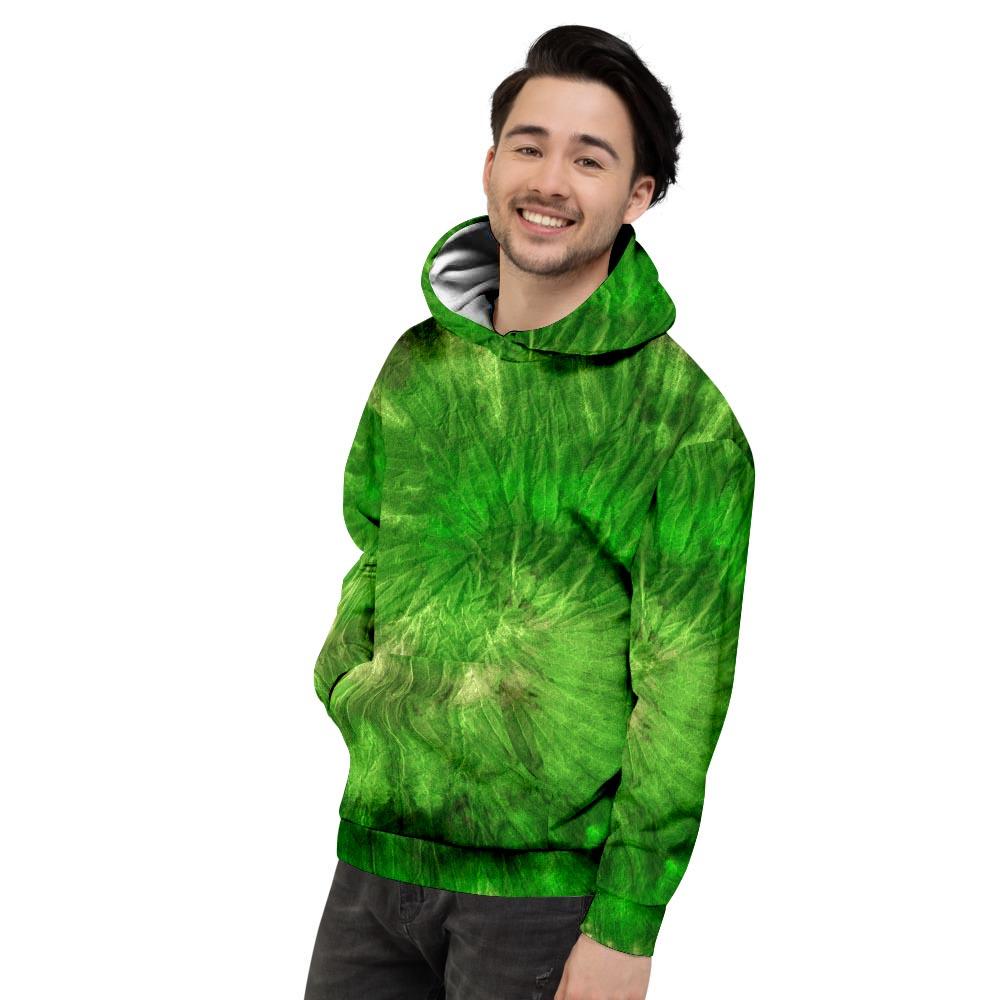 Emerald Green Tie Dye Men's Hoodie-grizzshop