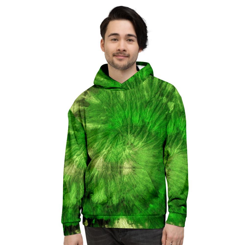 Emerald Green Tie Dye Men's Hoodie-grizzshop