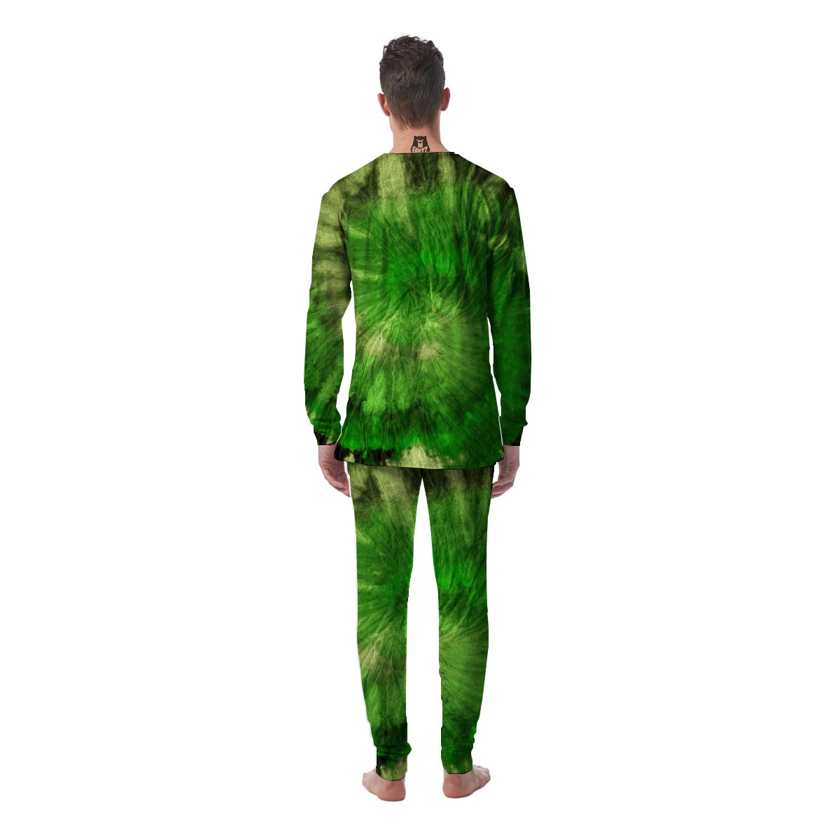 Emerald Green Tie Dye Men's Pajamas-grizzshop