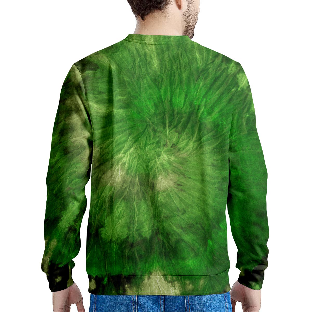 Emerald Green Tie Dye Men's Sweatshirt-grizzshop