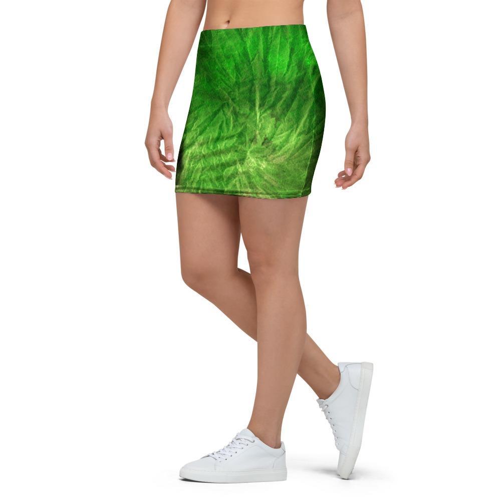 Emerald Green Tie Dye Mini Skirt-grizzshop