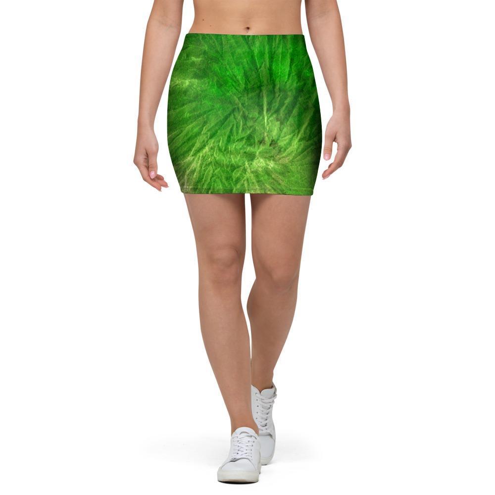 Emerald Green Tie Dye Mini Skirt-grizzshop