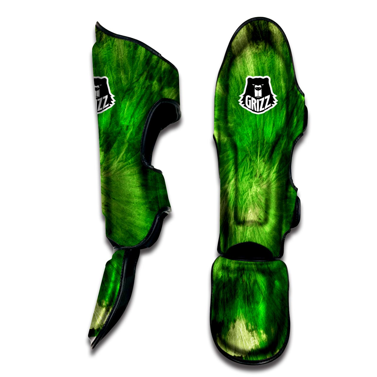 Emerald Green Tie Dye Muay Thai Shin Guard-grizzshop