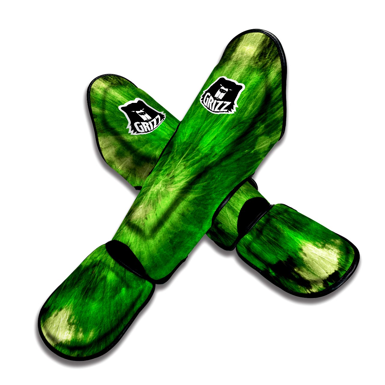 Emerald Green Tie Dye Muay Thai Shin Guard-grizzshop