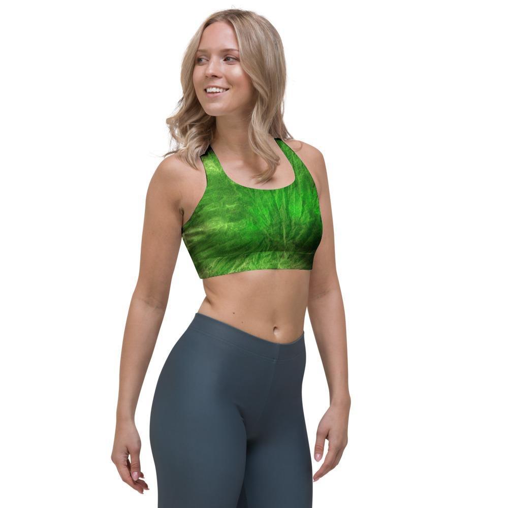 Emerald Green Tie Dye Sports Bra-grizzshop