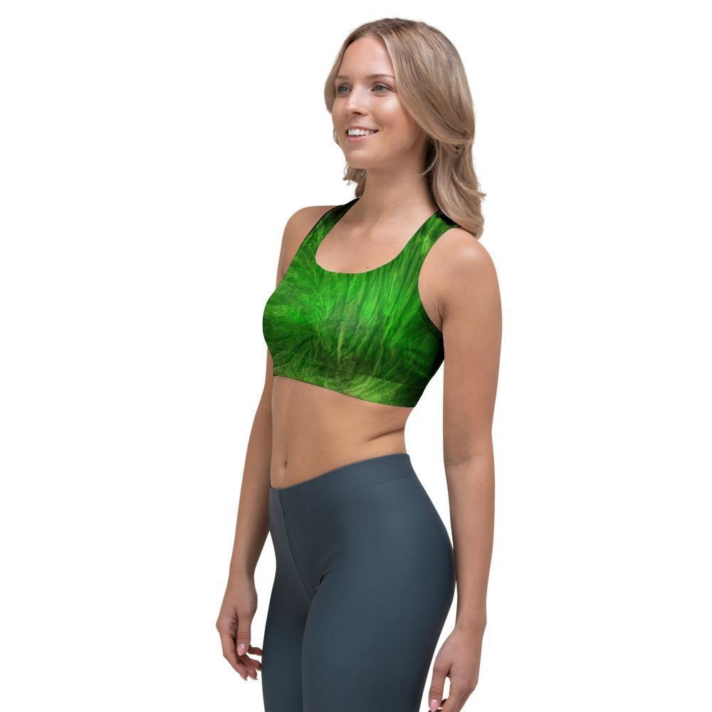 Emerald Green Tie Dye Sports Bra-grizzshop