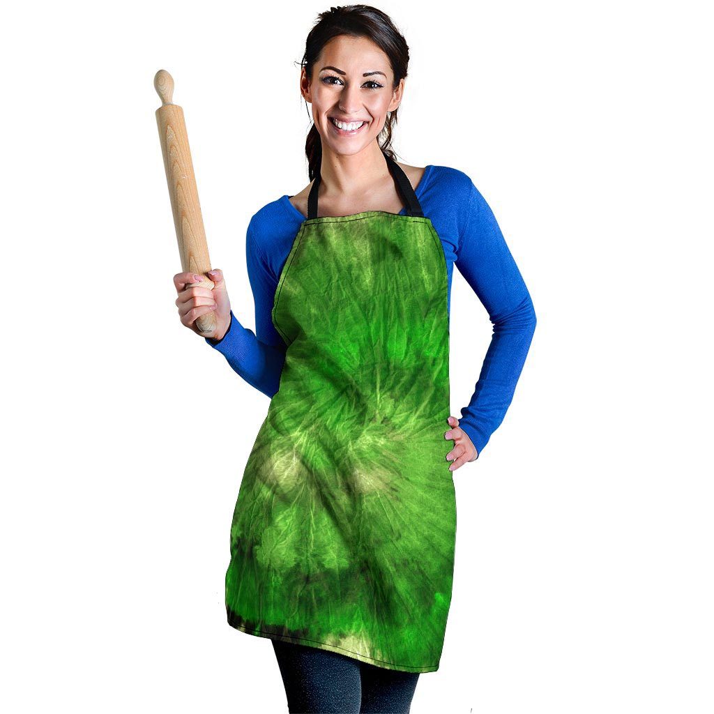 Emerald Green Tie Dye Women's Apron-grizzshop